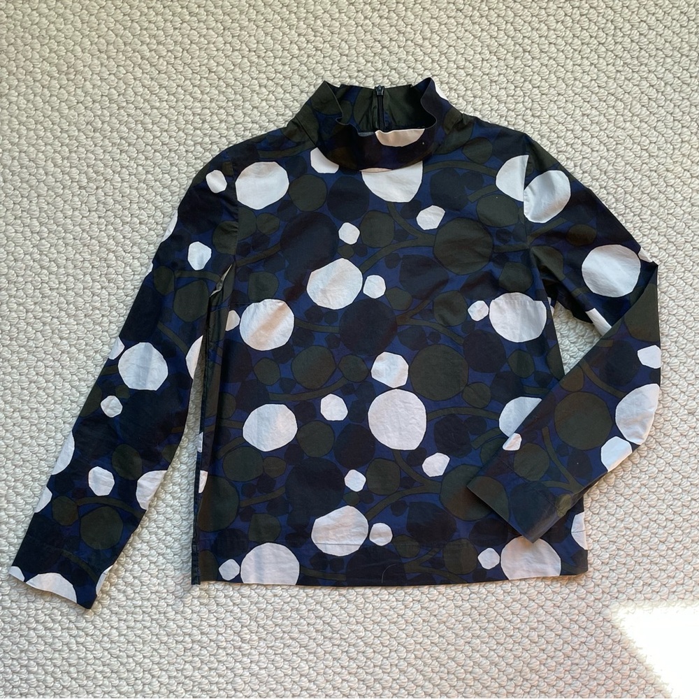 COS high-necked patterned blouse - Picture 3 of 11